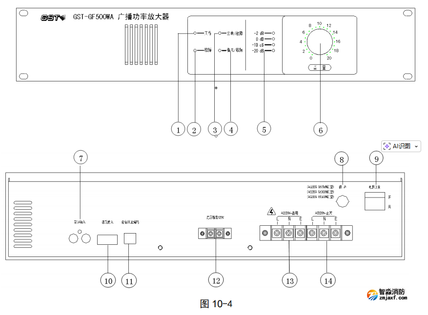 海湾GST-GF500WA/300WA/150WA 型广播功率放大器接线安装技术